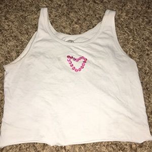 Cropped tank top with gem heart